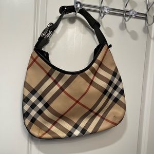 Burberry Black/Beige Nova Check Hobo Bag